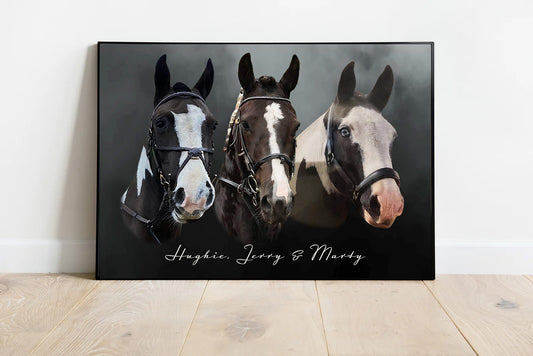 Multiple Horse Portrait Digital Painting (Multiple Images)