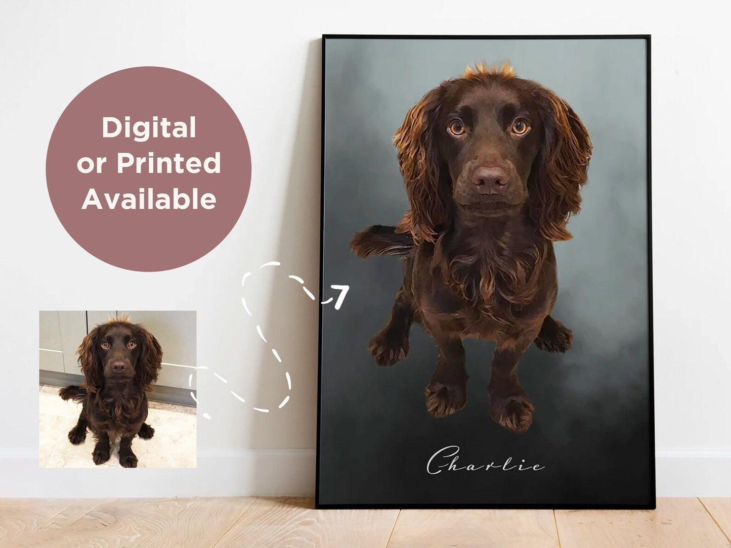 Dog Portrait Digital Painting (Single Image)